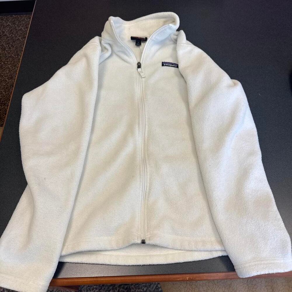Patagonia Synchilla Fleece Jacket Women’s Large Birch White Full Zip Fall 2017